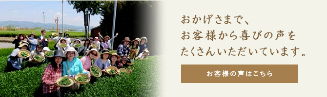 おかげさまで、お客様から喜びの声をたくさんいただいています。お客様の声はこちら
